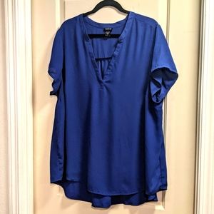 Torrid Partially Sheer Navy Blouse Size 2